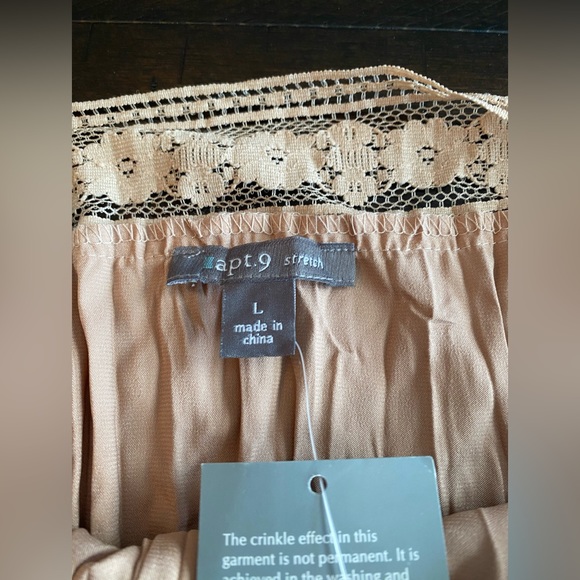 Silky Tank Cami Vintage size Large Tan Crinkled material NWT Adjustable Straps - Picture 5 of 10